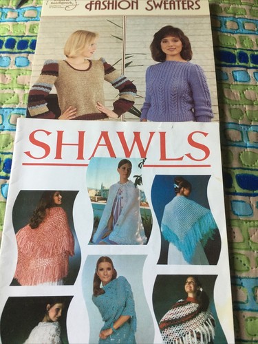 ASN 1984 Fashion Sweaters Knitting & Crochet Bk 1029, 5 Designs & Shawls 1972