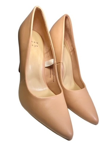 A New Day Salmon Color 4" Block Heel Pointy Toe Slip On Pumps Shoes 6.5M - Picture 2 of 12
