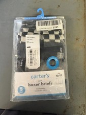 Carter's Boxer Briefs Boys Size 10-12 Multicolor Check 5 Pack Tagless Underwear