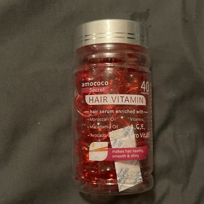 Amococo Bali Secret Hair Vitamins 40 Capsules Vit A, C, E, Moroccan Oil 