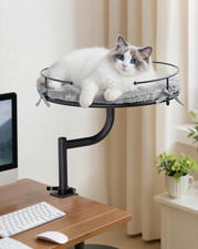 Cat Desk Bed, 360 Rotation  Height Adjustable Cat Bed for Desk Holds up to 40Lb
