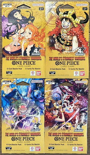 One Piece The World's Strongest Warriors Booster Packs OP17 Art Set Lot Of 4