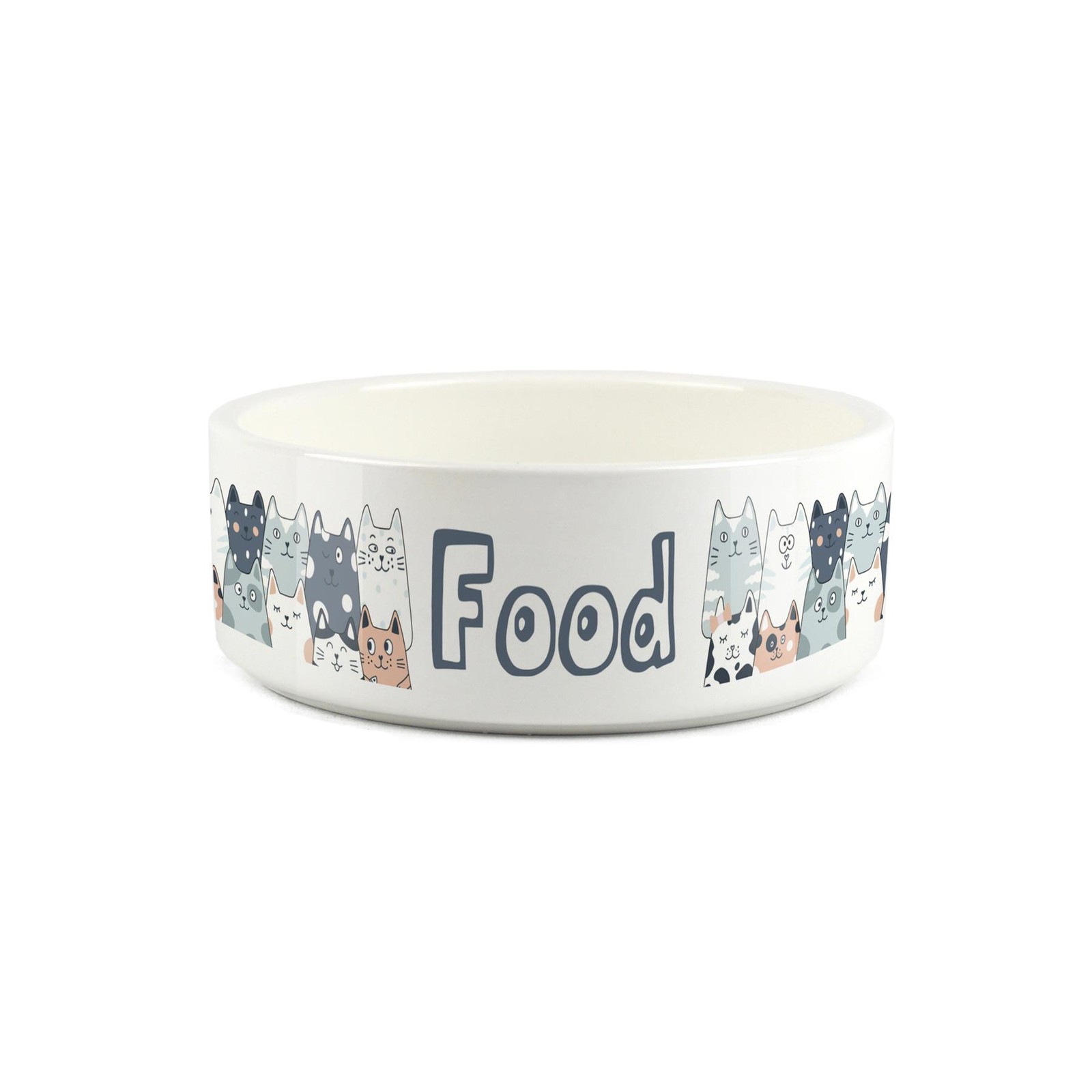 Funny Cats Pet Food Bowl - Small Ceramic Food Dish Gifts for Cats