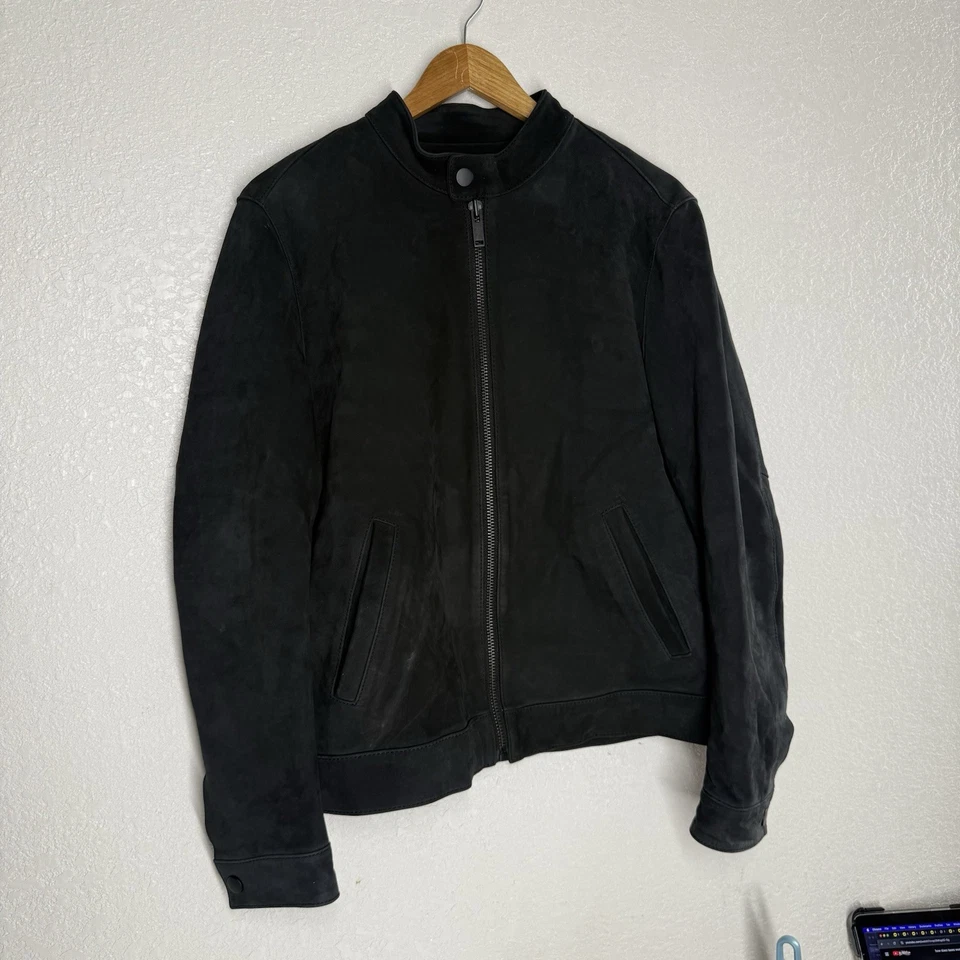 THURSDAY BOOT CO. RACER SUEDE BLACK JACKET SIZE MEDIUM - Image 3 of 4