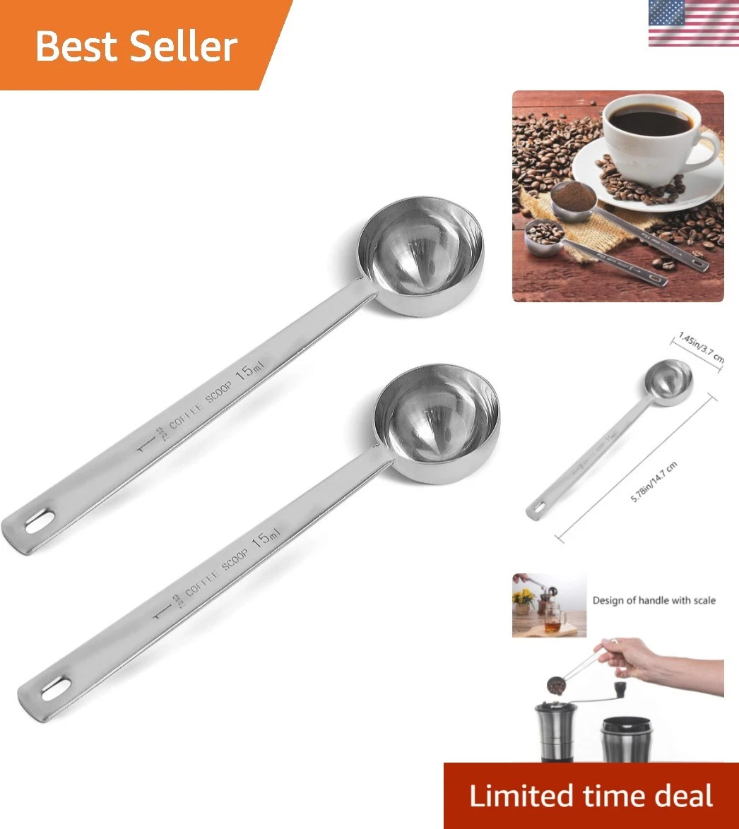 2-piece stainless steel tablespoon measure spoon, coffee scoop 1 tablespoon, ...