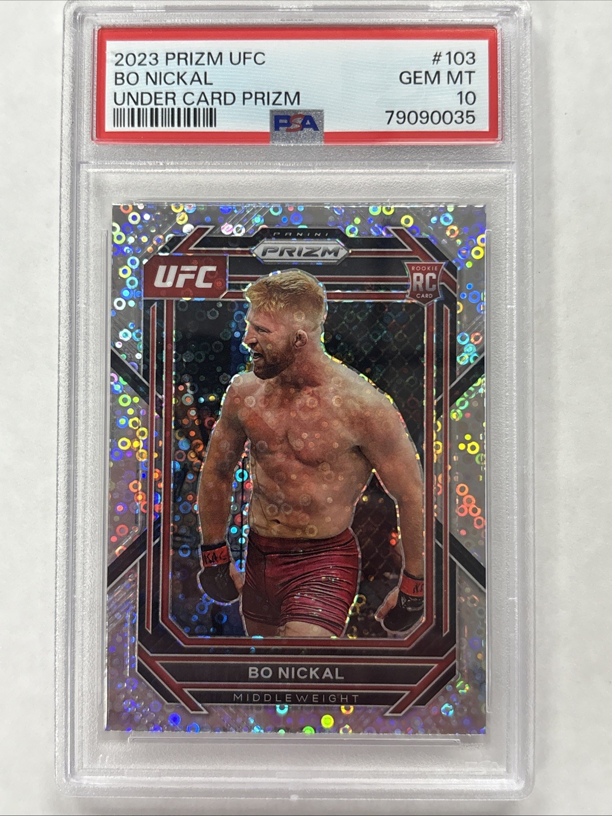 PSA 10 2023 PANINI PRIZM UFC #103 BO NICKAL UNDER CARD PRIZM RC ROOKIE