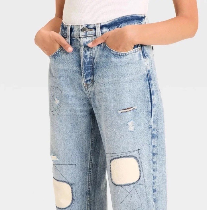 Universal Thread Women's Mid-Rise Patchwork 90's … - image 3