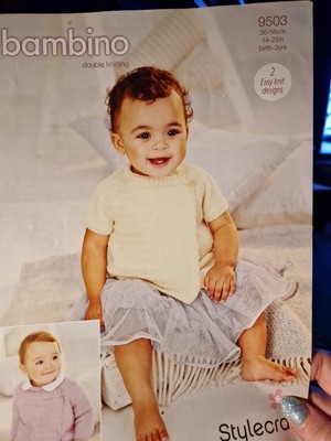Original Stylecraft DK Baby Strickjacken 14''-22'' Strickmuster 9503
