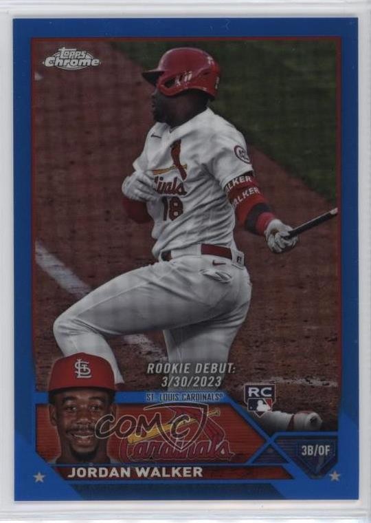 2023 Topps Chrome Update Debut Blue Refractor /150 Jordan Walker Rookie RC 15sd