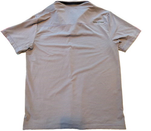 Under armour Heat gear camicia a righe viola manica corta polo uomo grande L - Foto 4 di 5