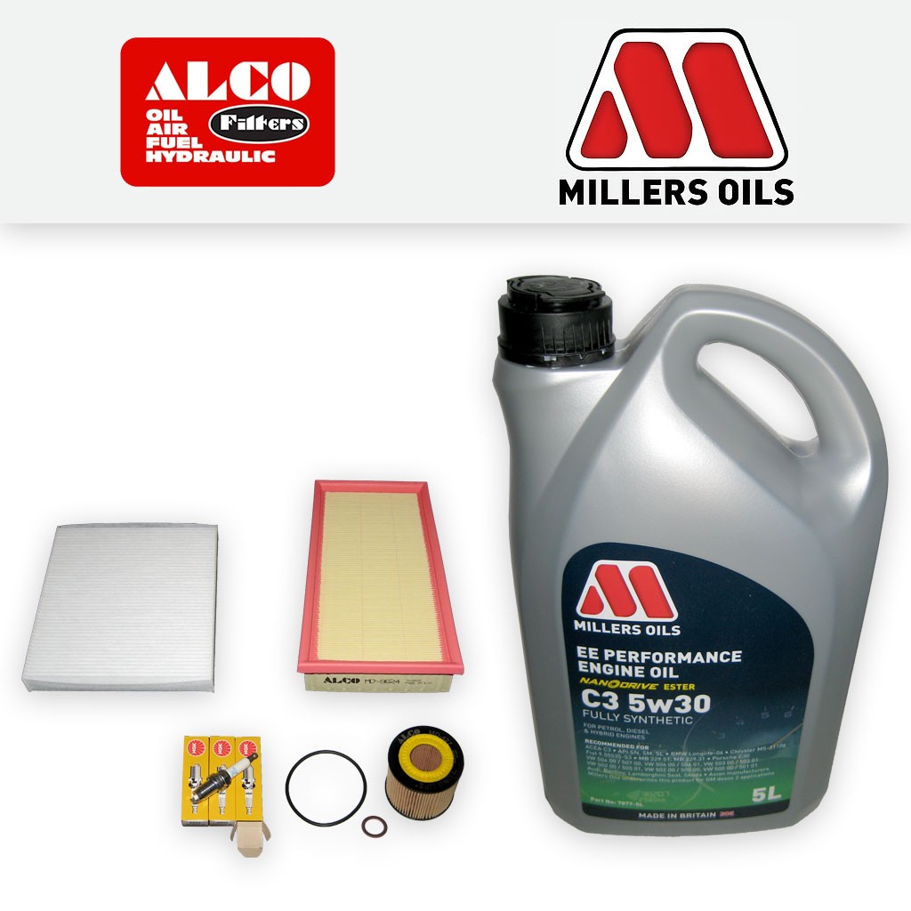 SERVICE KIT for SKODA FABIA 6Y 1.2 AZQ BME OIL AIR CABIN FILTERS SPARK PLUG +OIL