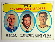 1971-72 Topps - League Leaders Tony Esposito, Ed Giacomin, Cesare Maniago #5