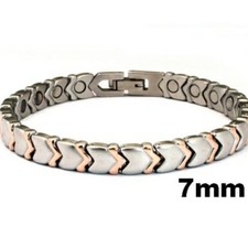 316L Stainless steel magnetic bracelet gold silver 7.5  inches