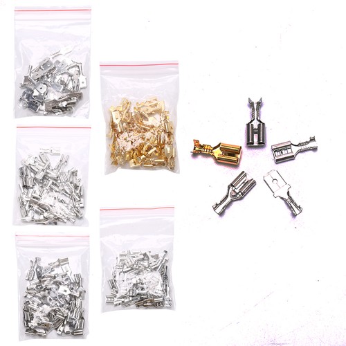 50PCS 6.3 Crimp Terminal Male Female Spade Connector Crimping Terminals ...