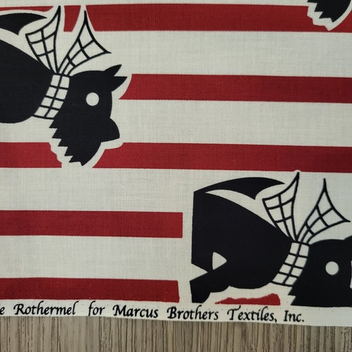 VTG Aunt Grace Ties One On Fabric Judie Rothermel Scottie Dogs 72x43 Red Black - Picture 6 of 15
