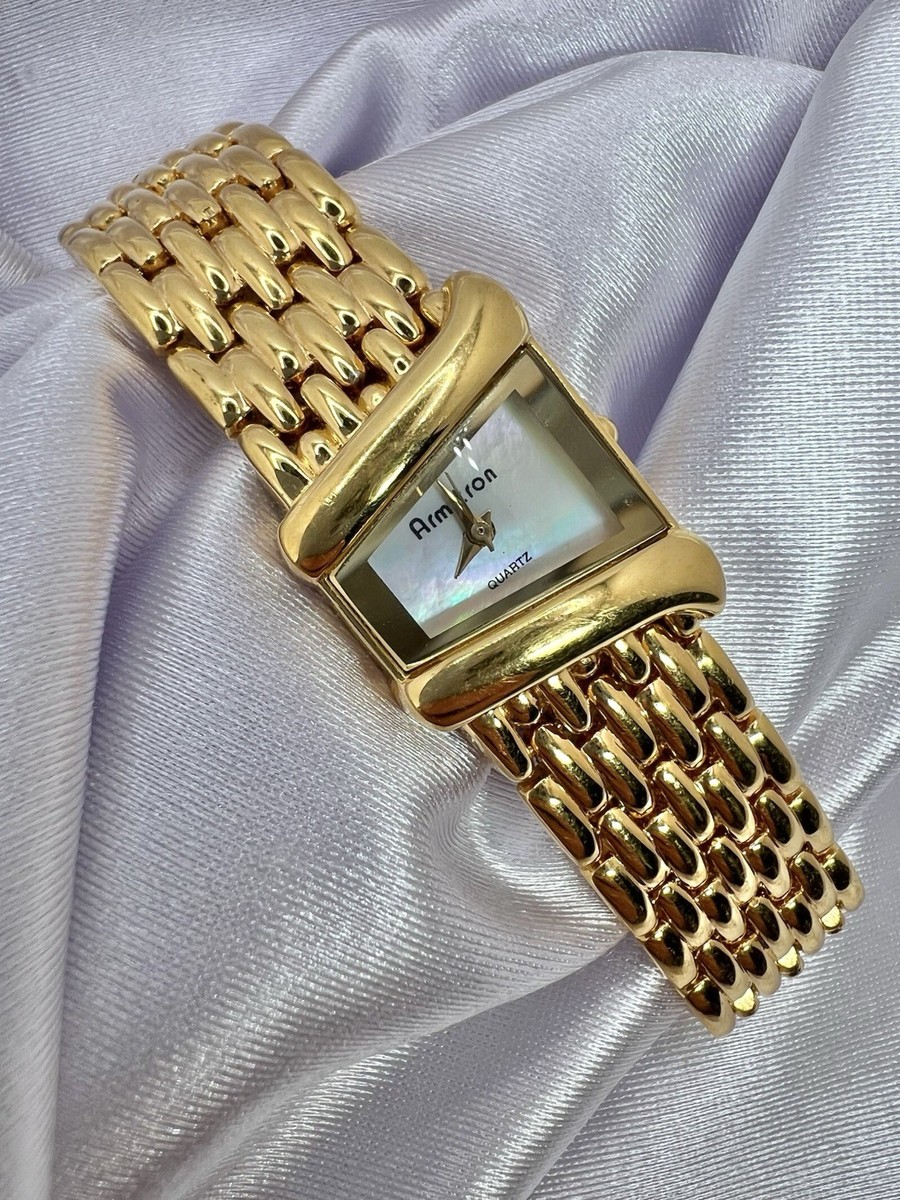 Vintage Gold Tone Asymmetrical Trapezoid Armitron Dainty Watch