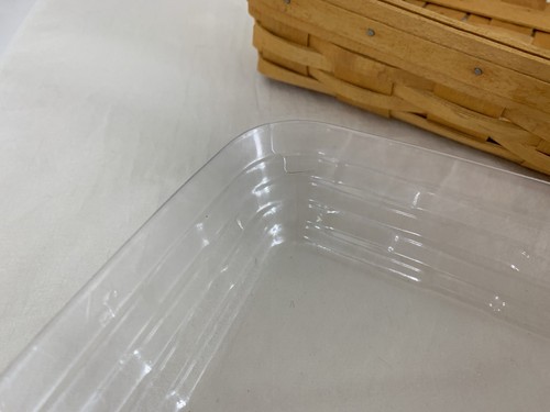 LONGABERGER BASKET 14"x9.5"x2.5" Rectangle w/Clear Plastic Liner 2001 - Picture 5 of 17