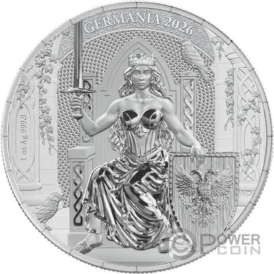 GERMANIA Queen On The Throne 1 Oz Silver Coin 5 Mark Germania 2026