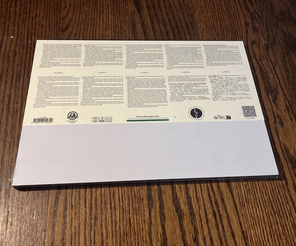 Bloque de Acuarela Arches, Prensado en Frío 10"X14" 100% Algodón Acuarela Nuevo Precintado Foto 2 de 2