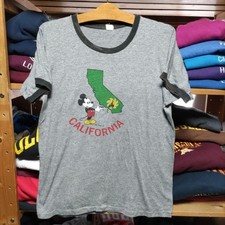 Disney Mickey Mouse Ringer T-Shirt California Vintage 70's