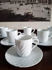 10 set da caffè (tazza e piattino) di Richard Ginori, Ancona.