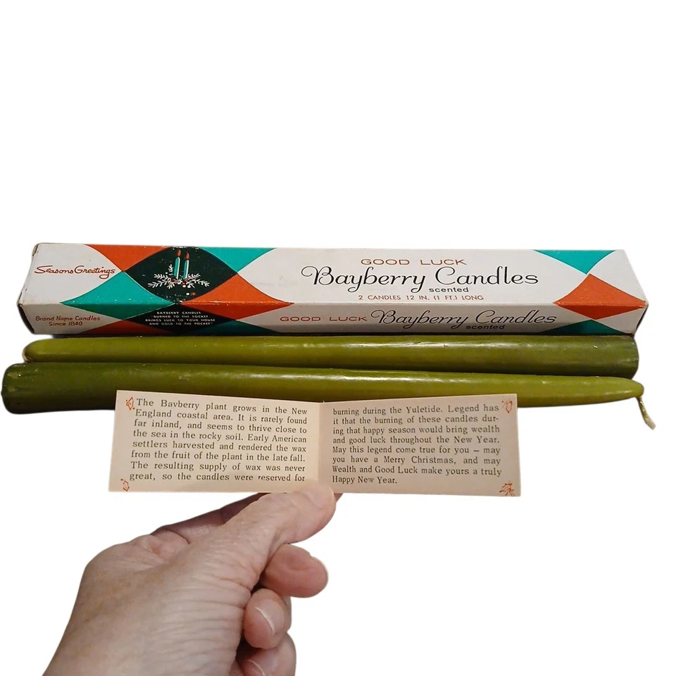 Candle-Lite Good Luck Bayberry 2 velas 12” cono en caja con inserto EE. UU. Foto 2 de 4