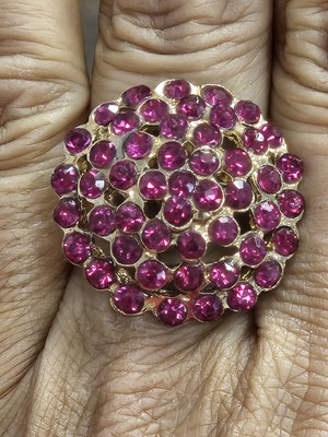 RHINESTONE FULL CIRCLE ROUND RING        PURPLE     COLOR SIZE ADJUSTABLE