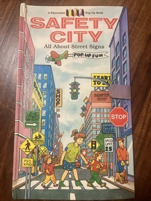 Safety City Book for Kids All About Street Signs Panoramic Pop Up Children 1996