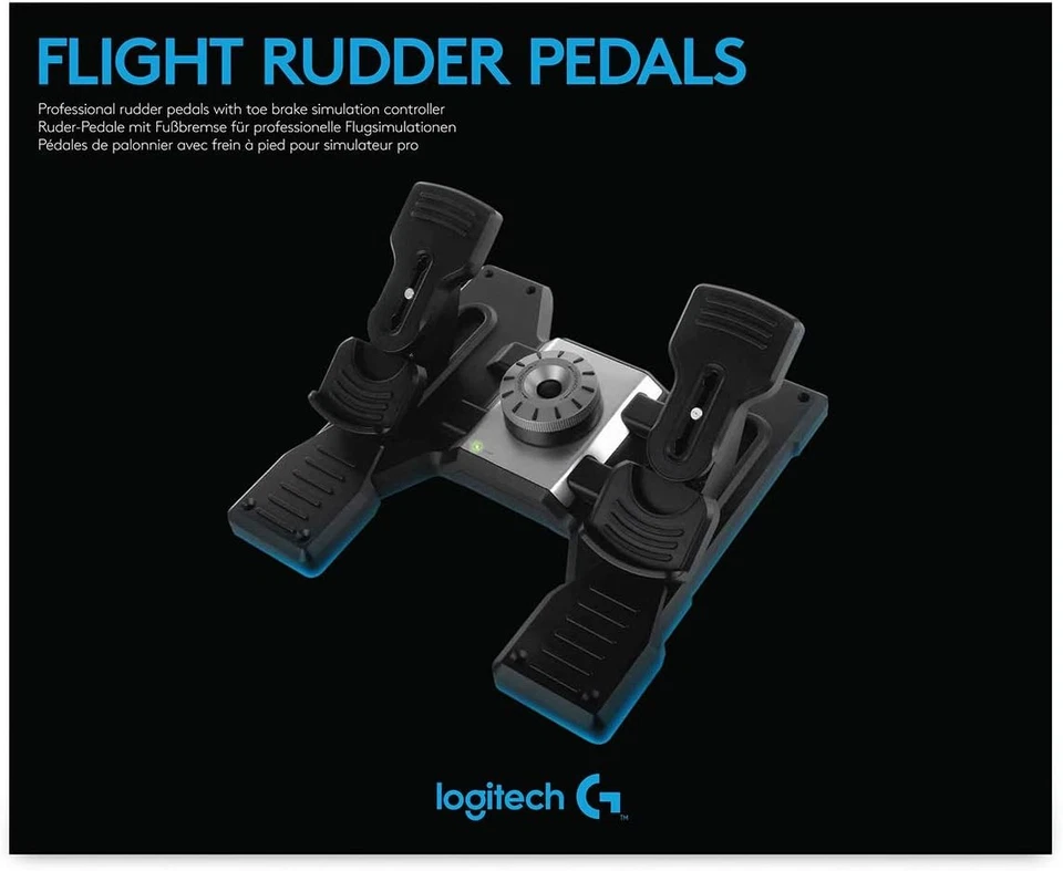 Logitech G Saitek Pro Flight Rudder Pedals, Pedale mit Zehenbremse zur Rudersteu - Image 2 of 4