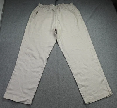 C&C California Pants Womens Medium Beige Pull On Coastal Casual Relaxed Linen - Image 1 of 4
