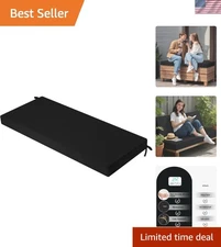 Waterproof Outdoor Bench Cushion - Black Patio Pad, 42x18 in, High-Density Foam