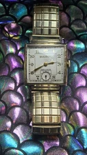 Vintage Men's Art Deco Period Bulova Precision Gold Filled Case & Stretch Band