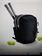 Geau Sport Tennis Racquet Backpack Bag Black Hard to Find Large Capacity