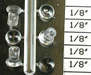 Detail Associates 1710 HO Scale Headlight Lenses pkg(12) -- 12''