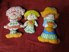 Lot of 3 Vintage Strawberry Shortcake - Cut n Sew Pillows - Huckleberry - Apple