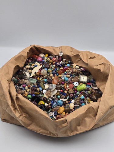 Over 10lbs Of Glass Beads, Hand Blown, Elephant,  Designer, Stone, Mini-large