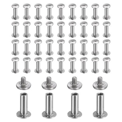 40 Set Phillips Chicago Screw M2x10mm Binding Post Screw Silver