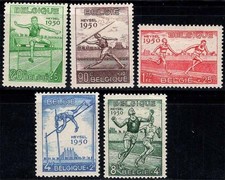 Belgique 1950 Mi. 867-871 Neuf * MH 100% signé Sports