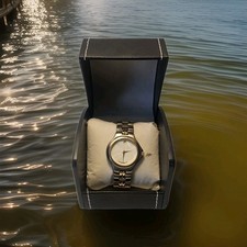 MOVADO Esperanza Swiss Quartz Woman's Watch 127093 Silver  Gold Plated MOP Face