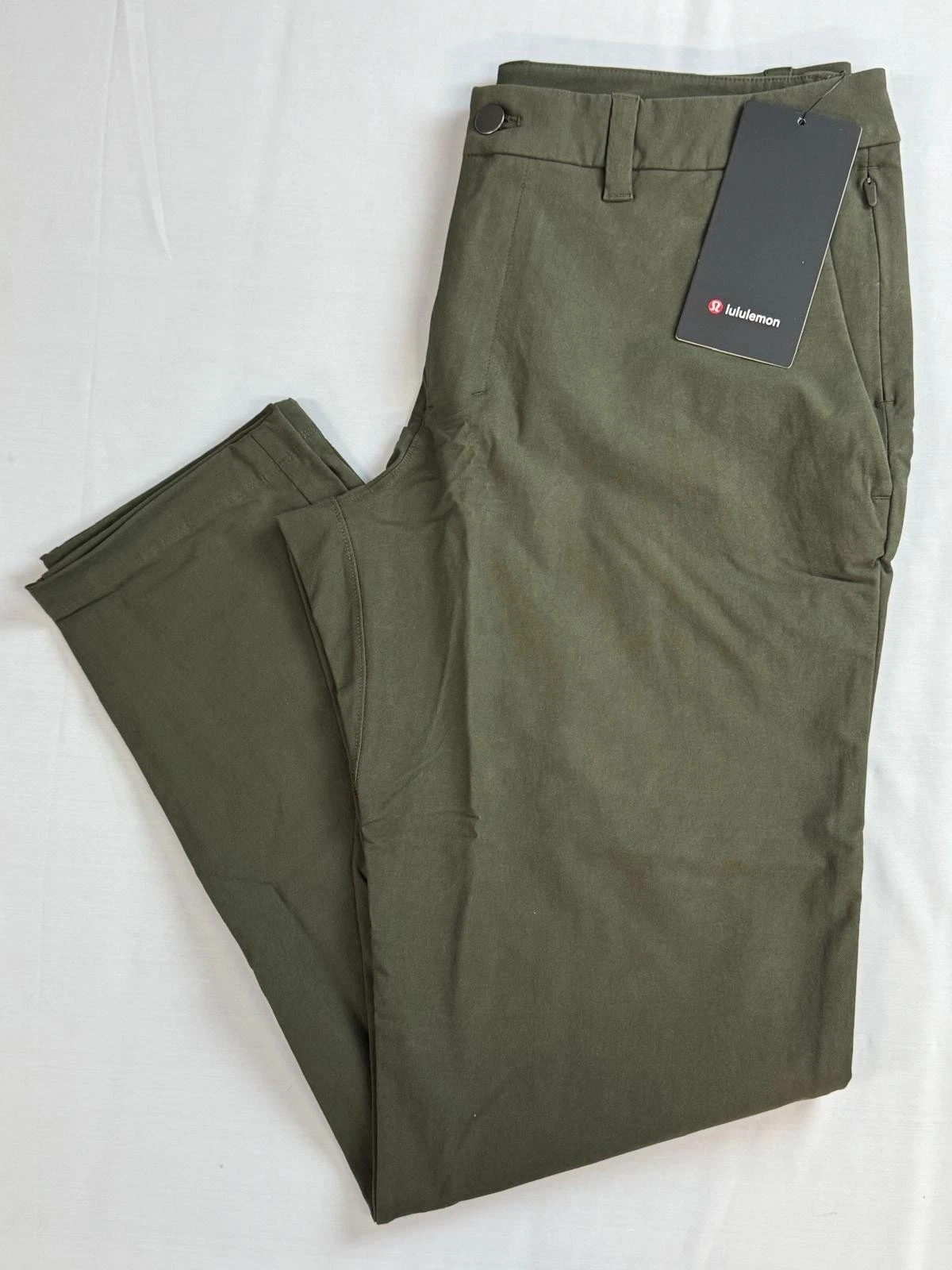 lululemon ABC Slim-Fit Trouser 32L Stretch Cotton VersaTwill. Dark Olive. NWT