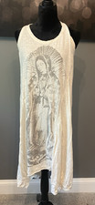 RARO Vestido sin mangas Magnolia Pearl💜LANA💙 Virgen de Guadalupe Bordes verdaderos crudos