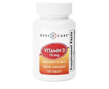 Gericare Vitamin Supplement D3 400 IU Tablets 10 mcg 100 Count