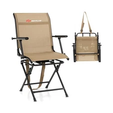 Goplus Hunting Chair, 360° Swivel Folding Hunting Blind Chair with Carrying