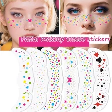Rainbow Flash Freckle Temporary Tattoo Stickers 6Pcs Pack for Face Body Makeup
