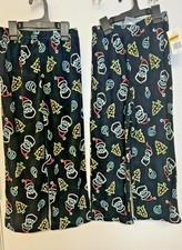 Lot of 2 Boys Christmas Sleep Lounge Pants Cuddl Duds Fleece Pajamas Medium 8