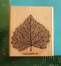 Stampin Up DETAILED LEAF Rubber Stamp Tree Flower Plant Fall Autumn
