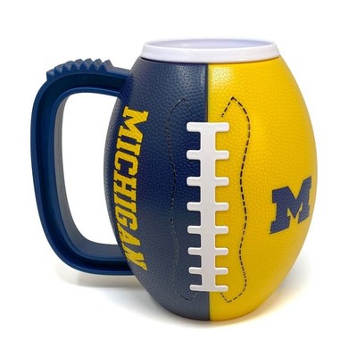 NCAA Michigan Wolverines 3D Football Plastic Mug, Team Color