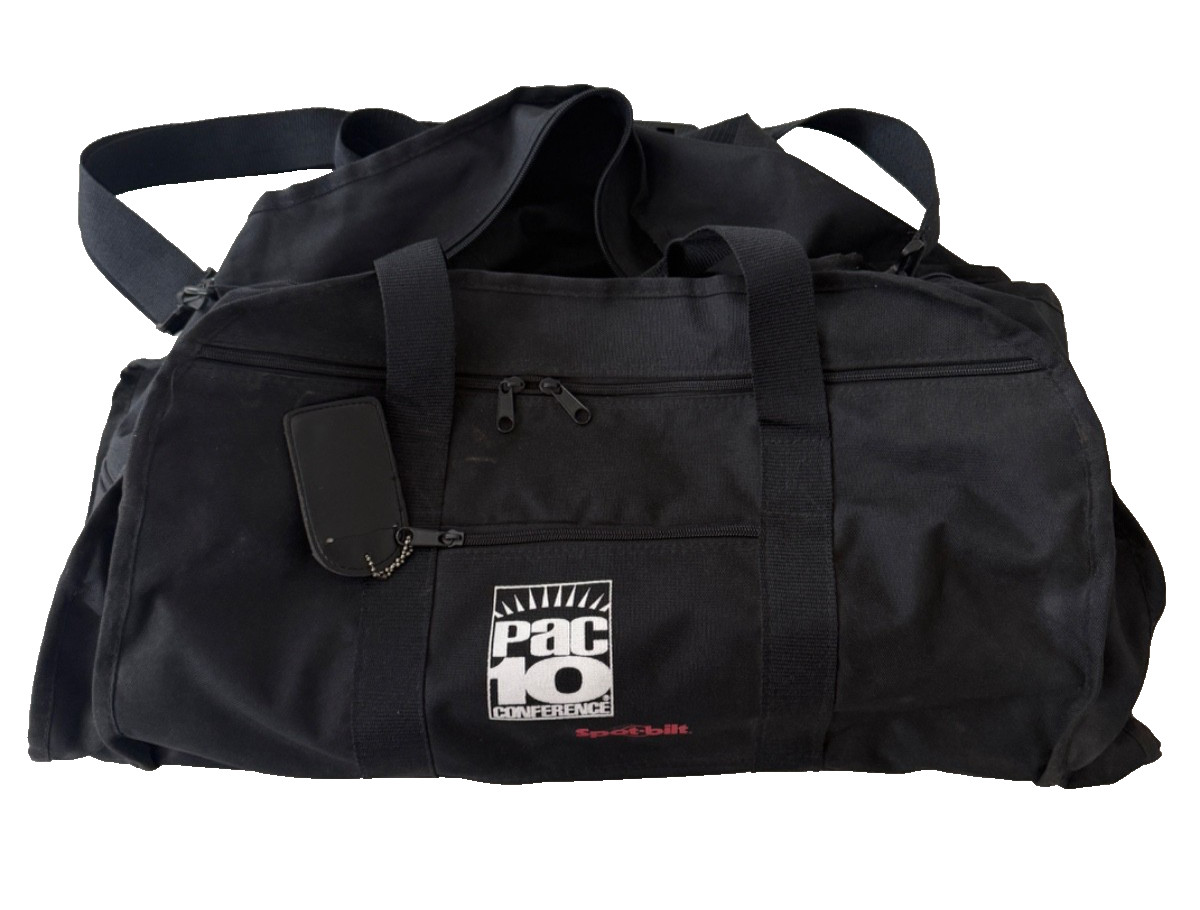 Vintage Pac-10 Conference Spot-Bilt Black Zip Close Duffle Bag - Limited Edition