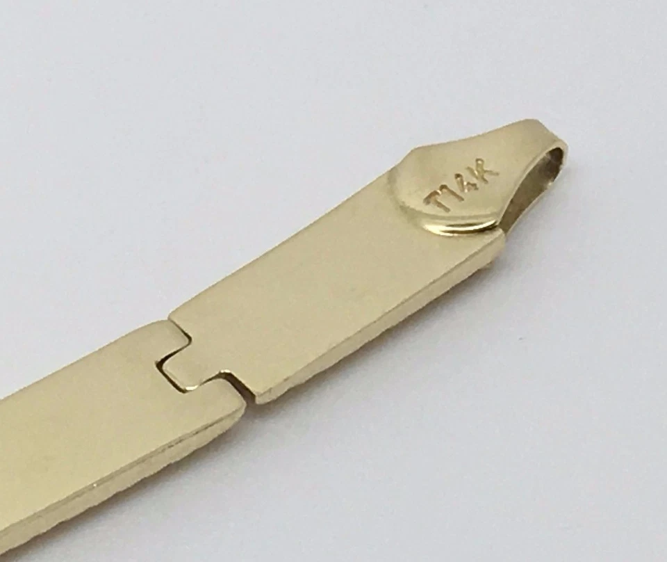 14K YELLOW GOLD WOMAN'S PANEL BRACELET WITH CUBIC ZIRCON STONES - Image 4 of 4