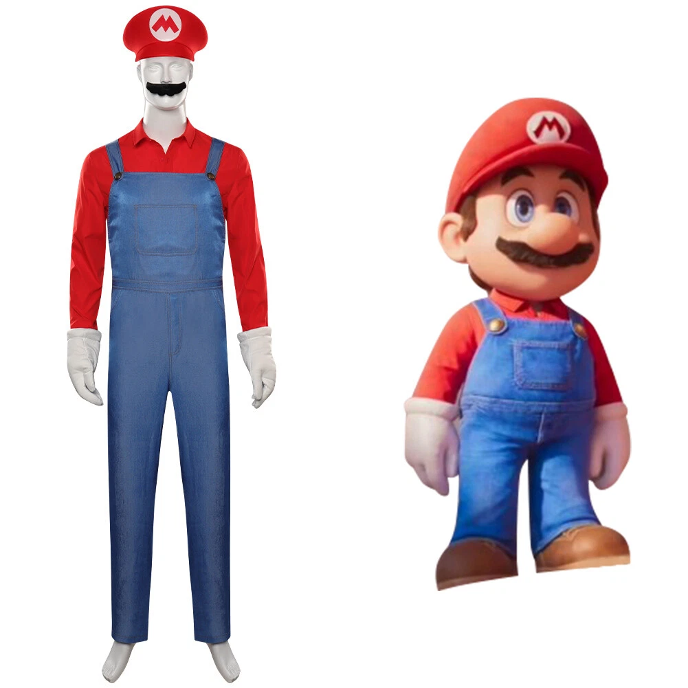 The Super Mario Bros. Movie-Mario Cosplay Costume Shirt Hat Outfits | eBay